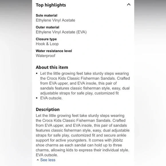 CROCS- Tinted Glass Elsa sparkle kids metallic blue Fisherman closed toe sandals - Picture 16 of 16